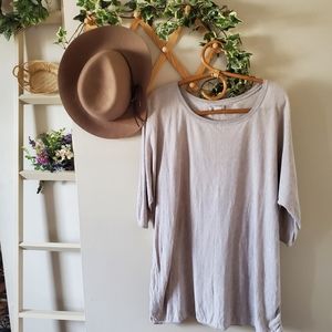 Ice grey Dolman silk and cotton tunic